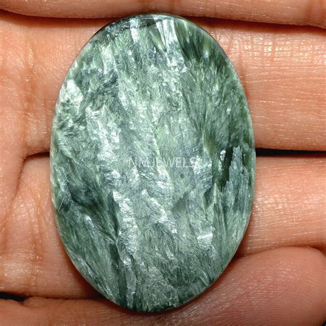 Cts Natural Attractive Seraphinite Cabochon Oval Cab Loose