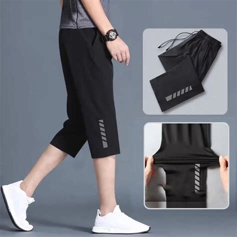 Pantalones Cortos De Seda De Hielo Para Hombre Bermudas Transpirables