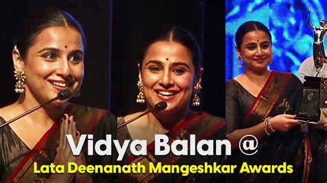 Vidya Balan Honored At The Lata Deenanath Mangeshkar Awards YouTube