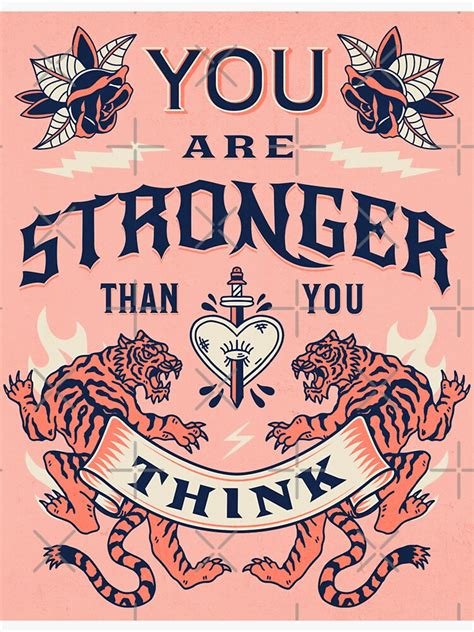 You Are Stronger Than You Think Inspirational Design Sticker For Sale