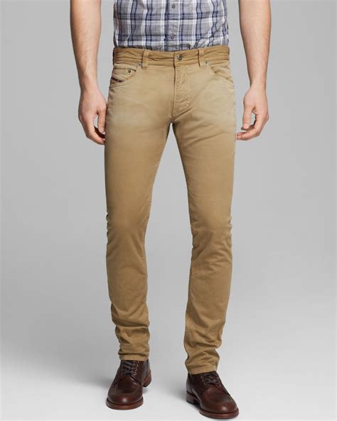 Diesel Jeans Thavar Slim Fit In Tan In Brown For Men Lyst