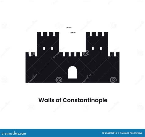 Istanbul Turkey Concept Silhouette Of The Walls Of Constantinople