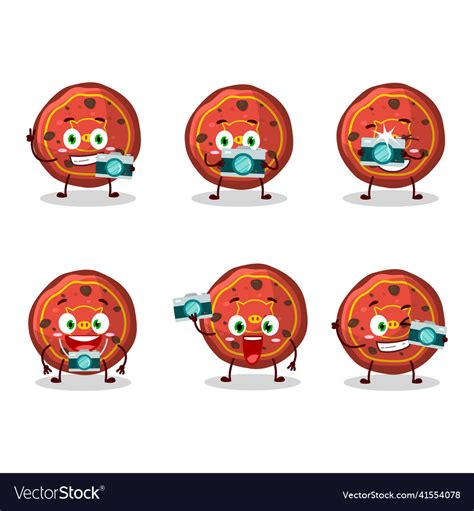 Photographer Profession Emoticon With Red Cookies Vector Image