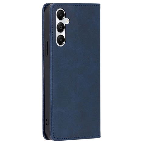 Preklopna Maska Leather Calf Texture Dark Blue Za Samsung Galaxy