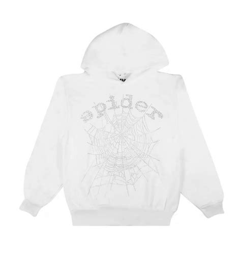 Sp5der Og Rhinestone Hoodie White Restock Ar