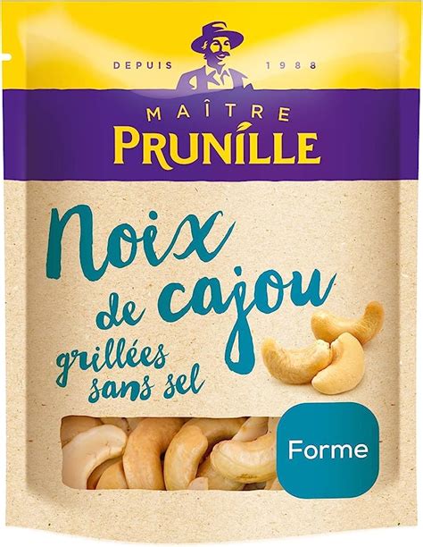 MAÎTRE PRUNILLE Noix De Cajou Grillées Non Salées Fruits Secs Forme