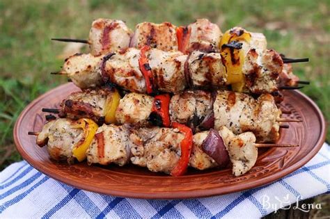 Chicken Souvlaki - Greek Skewers - ByLena.com
