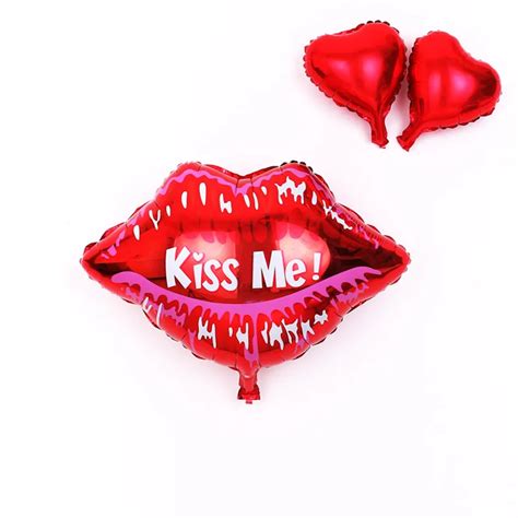 5pcs 58 51cm Kiss Me Balloons Red Lips Aluminum Baloon For Valentine S Day T Big Sexy Lips