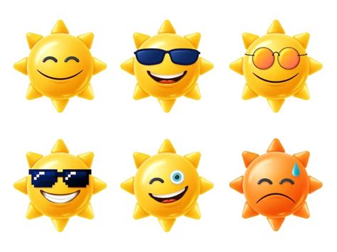 Premium Vector Sun 3d Character Happy Yellow Sun Emoji With Smiled Face And Sunglasses Hot