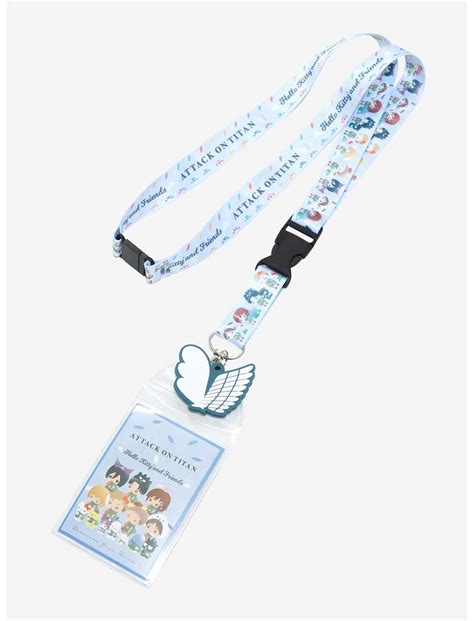 Sanrio Hello Kitty And Friends X Attack On Titan Character Allover Print Lanyard Boxlunch