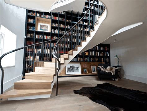 Ways To Turn Stairs Into An Amazing Bookshelf Library