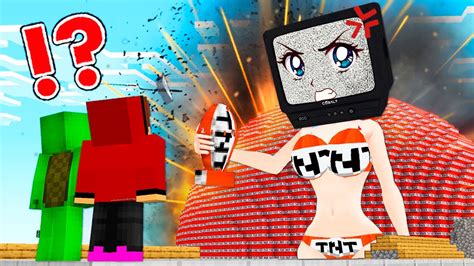 Jj Met Giant Tnt Tv Woman 1000000 Tnt In Village Mikey Save Jj In