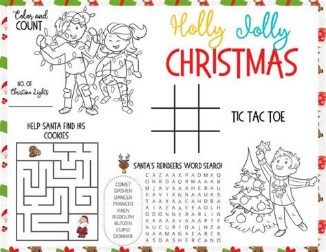 Free Printable Christmas Placemats To Color 2021 Marcie In Mommyland