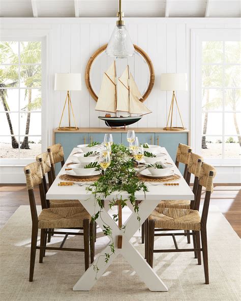 Wooster Console Coastal Dining Room Farmhouse Dining Table Serena