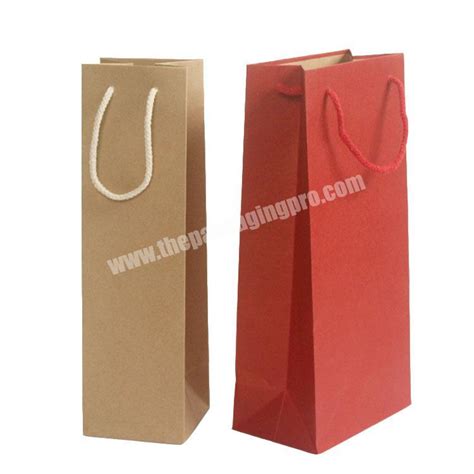 Kraft Wholesale Custom Logo Wine Paper Bag With Handle