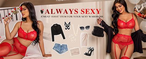 Amazon Adome Lingerie Set For Women Sexy Lace Lingerie Underwire Push Up Bra Garter Set