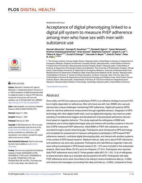 Pdf Acceptance Of Digital Phenotyping Linked To A Digital Pill System To Measure Prep