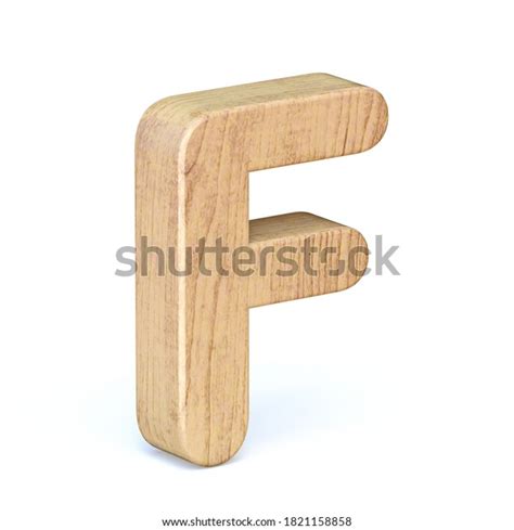 Rounded Wooden Font Letter F D Stock Illustration