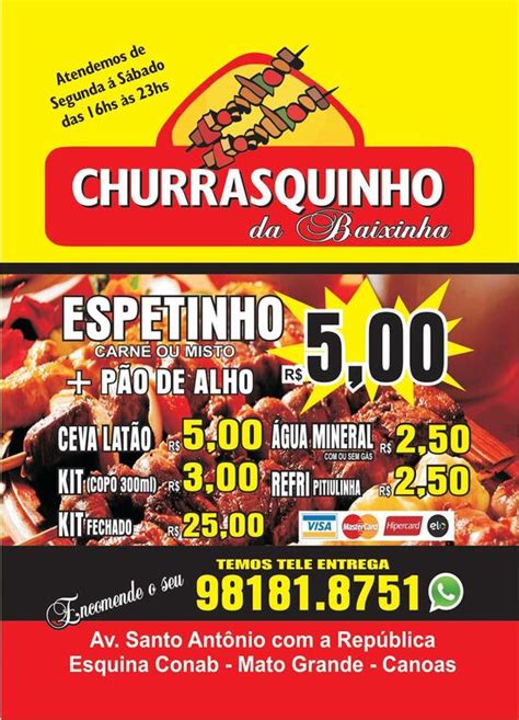 Menu At Churrasquinho Da Baixinha Restaurant Canoas