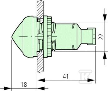 Lampka sygnalizacyjna kompaktowa wystająca M22 LCH W 216914