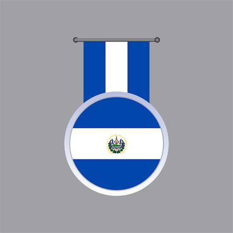 Ilustração Do Modelo De Bandeira De El Salvador Vetor Premium