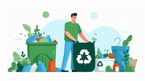 Conceito De Ecologia Pessoa Que Separa Os Resíduos Para Reciclagem