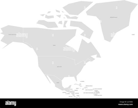 Mapa Pol Tico Infogr Fico Muy Simplificado De Am Rica Del Norte En Gris