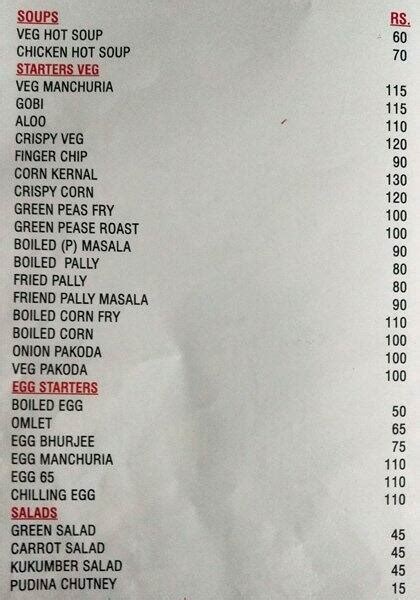 Menu at Victory Restaurant & Bar, Hyderabad, Shop No. 4-105/A/1