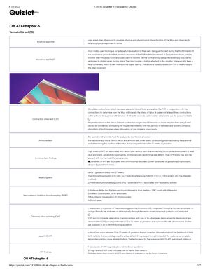 OB ATI Chapter 8 Flashcards Quizlet Obstetric 8 16 2021 OB ATI