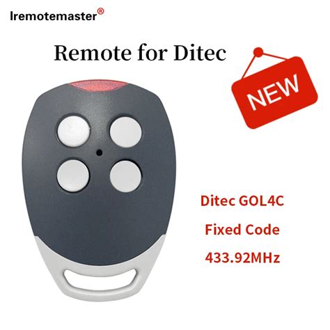 Compatible Ditec Gol C Mhz Fixed Code Garage Door Remote