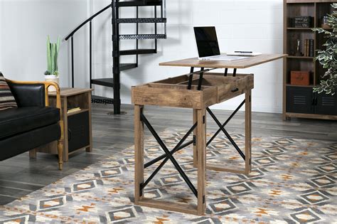 Martin Standing Desk with Drawer Oak - OneSpace – BrickSeek