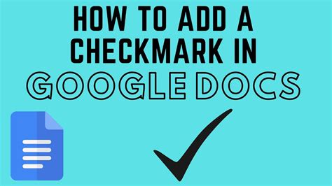 How To Add A Checkmark In Google Docs YouTube