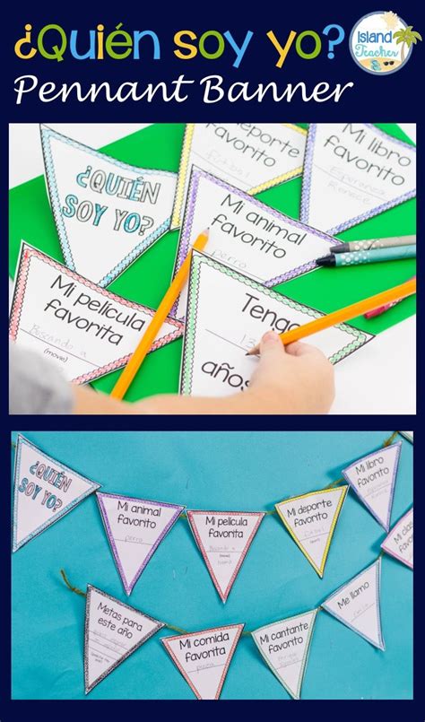 Spanish Who Am I Pennant Banner Activity Learning Spanish Learn