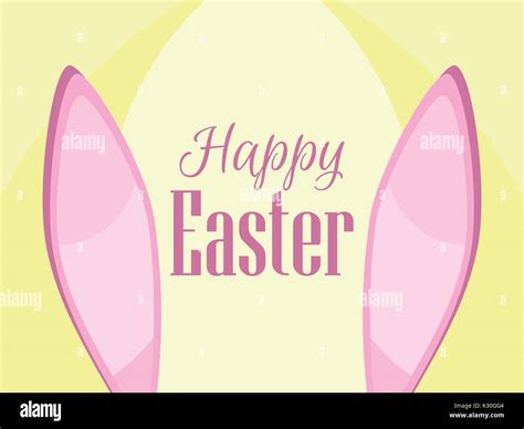 Happy Easter The Rabbit Ears Vector Illustration Stock Vector Image