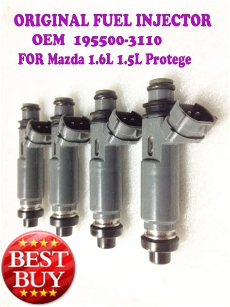 4 PCS ORIGINAL Fuel Injector FOR Mazda 1 6L 1 5L Protege Genuine OEM