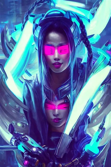 Akali From League Of Legends Cyberpunk Futuristic Stable Diffusion