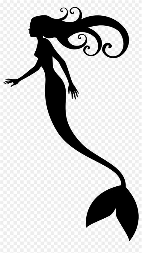 Shadow Puppet Silhouette - Black And White Mermaid Clipart, HD Png ...