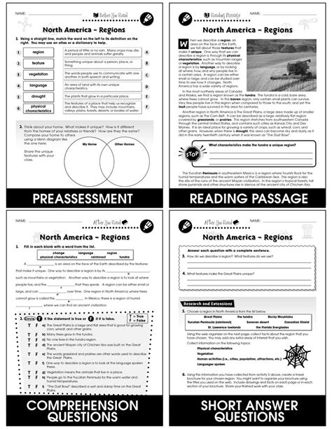 North America Regions Gr 5 8 Grades 5 To 8 Lesson Plan Worksheets Ccp Interactive