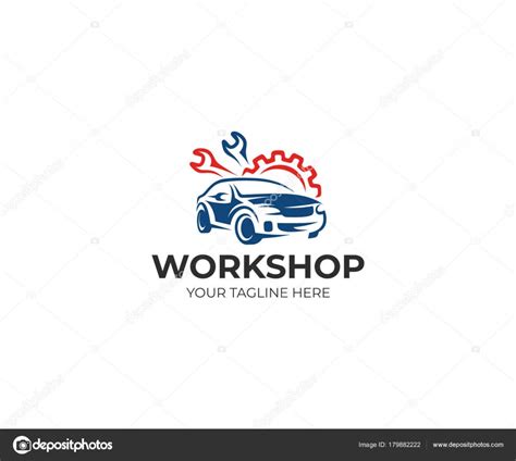 Auto Workshop Logo Template Auto Service Vector Design Car Tools Stock ...