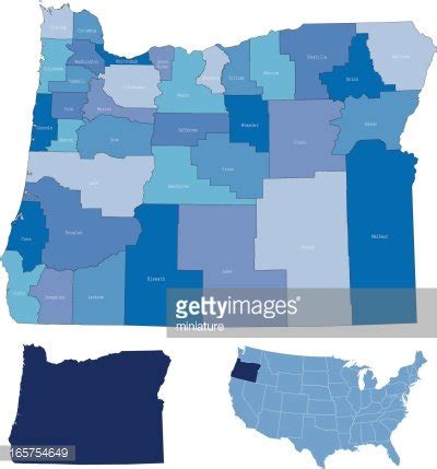 Oregon State & Counties Map Stock Clipart | Royalty-Free | FreeImages