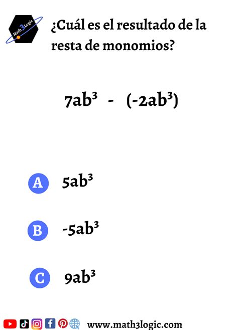 Suma Y Resta De Monomios Reducir Términos Semejantes De Forma