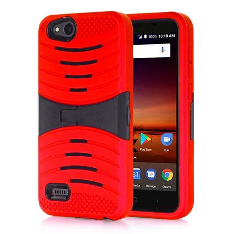 Zte Tempo X N9137 Blade Vantage Hybrid Silicone Case Cover Stand Red Gotita Brands