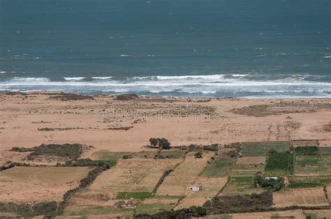 Panoramic View To Waves on Atlantic Ocean Coastline in Morocco Stock ...