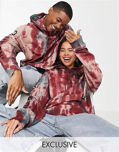 Collusion Unisex Hoodie With Logo Print In Tie Dye Co Ord Asos