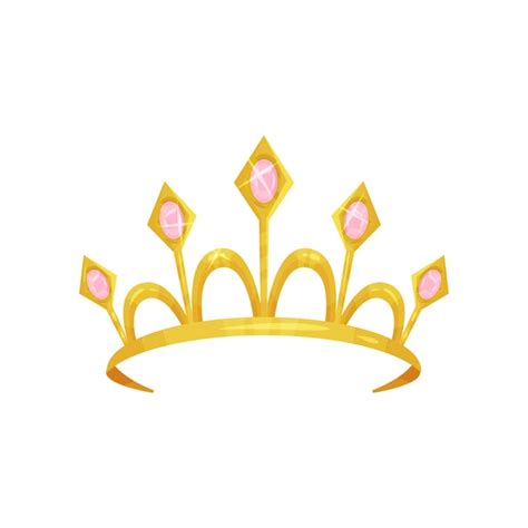 Premium Vector Shiny Princess Tiara Decorated With Five Precious Pink