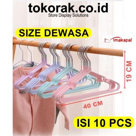 Jual Gantungan Baju Hanger Dewasa Kawat Stainless Lapis Karet Makapal