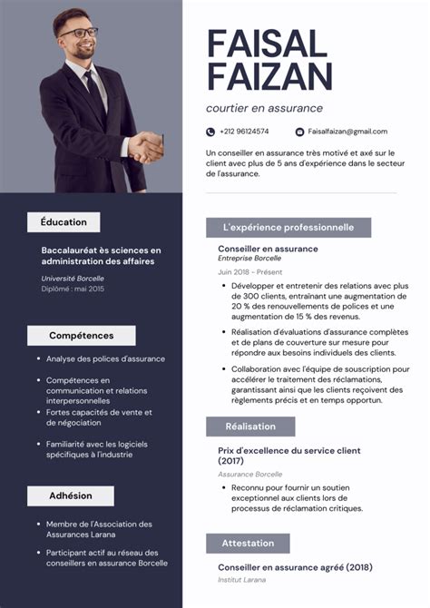 Exemple Cv Courtier En Assurance Moncvpro