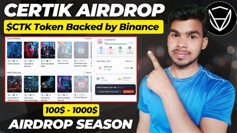 Backed By Binance Earn Ctk Tokens Certik New Confirmed Airdrop