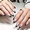 Amazon Medium Press On Nails Coffin Fake Nails Black French Tip False Nails Press Ons Nude