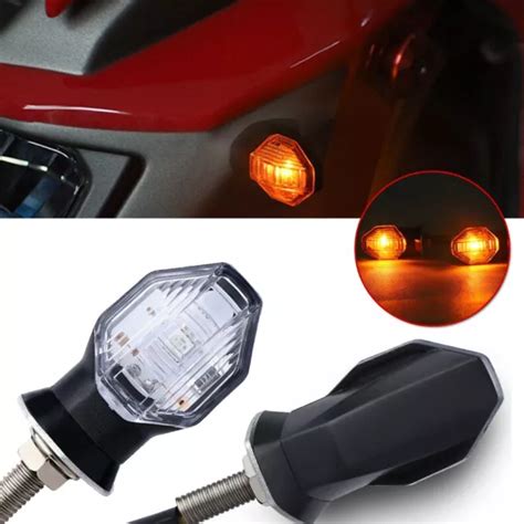 Mini Clignotants Moto Del Feux Universels Ambre Panneaux De Virage Pour